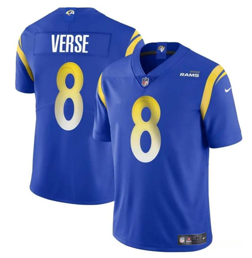 Men's Blue Los Angeles Rams #8 Jared Verse 2024 Draft Vapor Untouchable Stitched Football Jersey